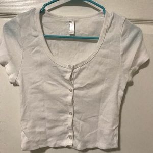 American Apparel button crop top sz L